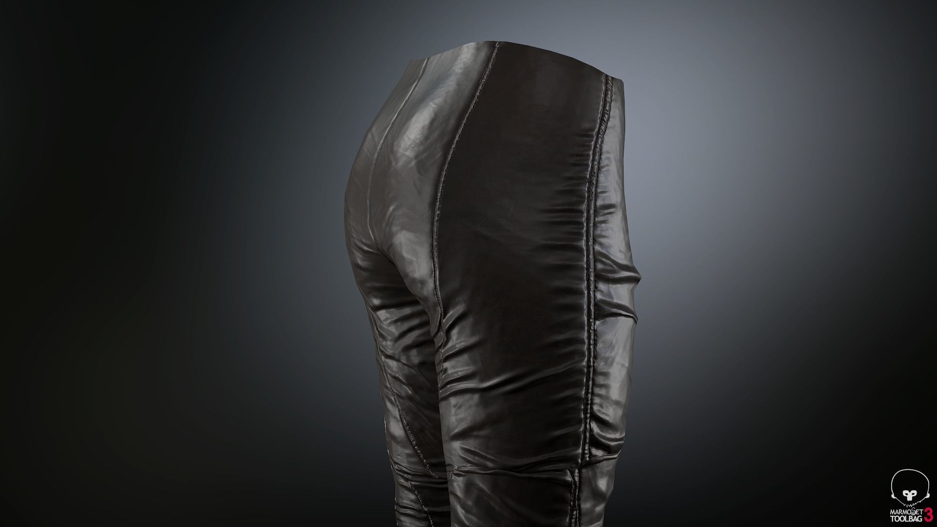 Female Ninja Outfit 2  Low-poly 3D model_32