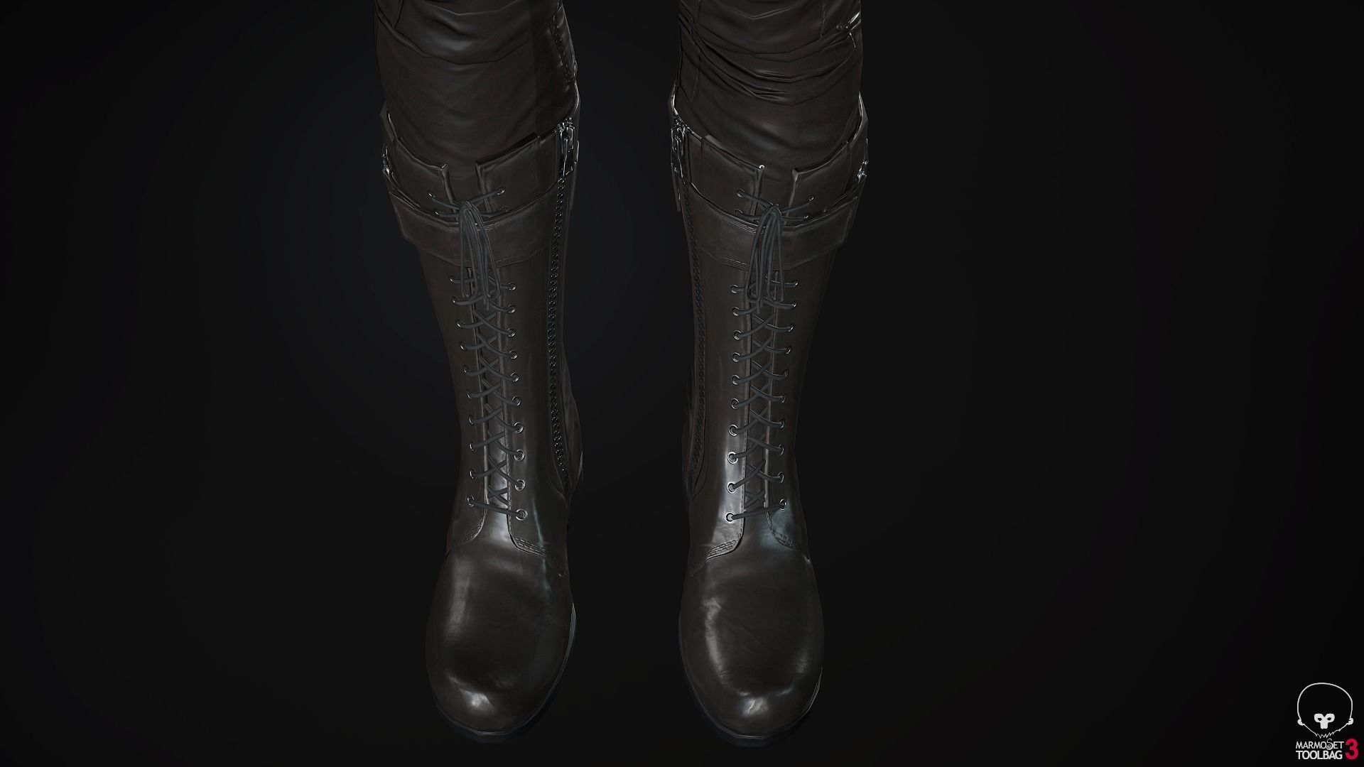 Female Ninja Outfit 2  Low-poly 3D model_47