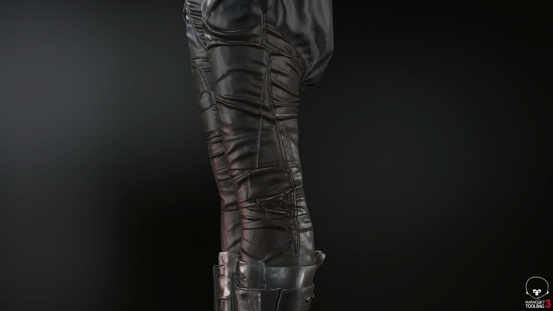 Female Ninja Outfit 2  Low-poly 3D model_31