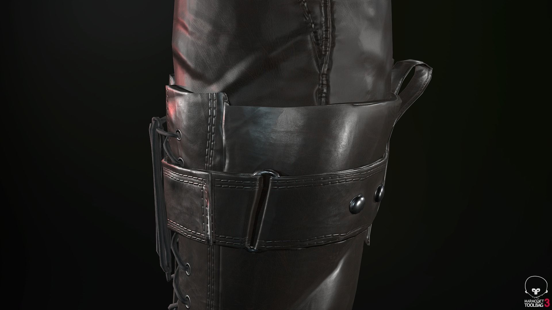 Female Ninja Outfit 2  Low-poly 3D model_43