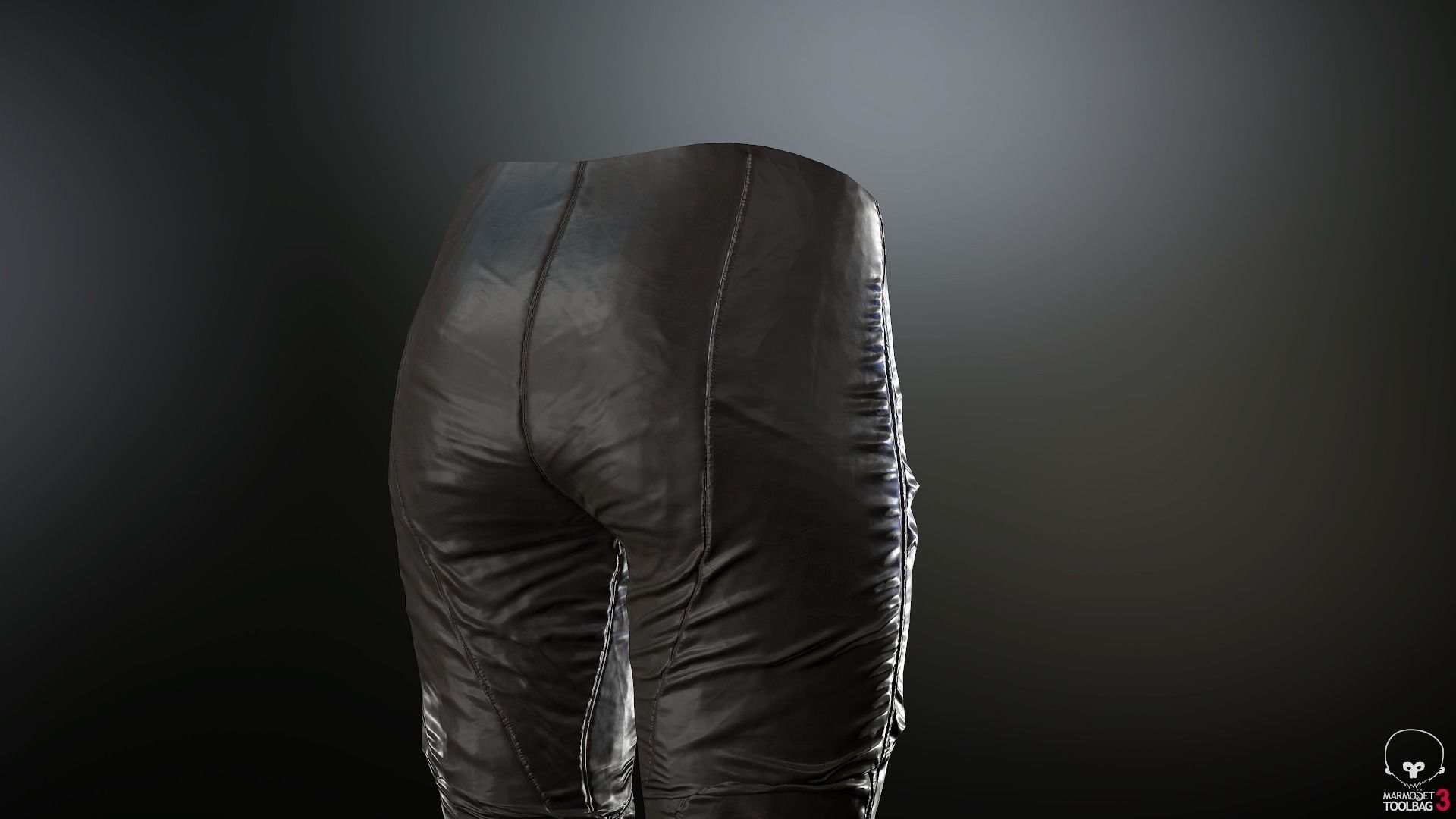 Female Ninja Outfit 2  Low-poly 3D model_36