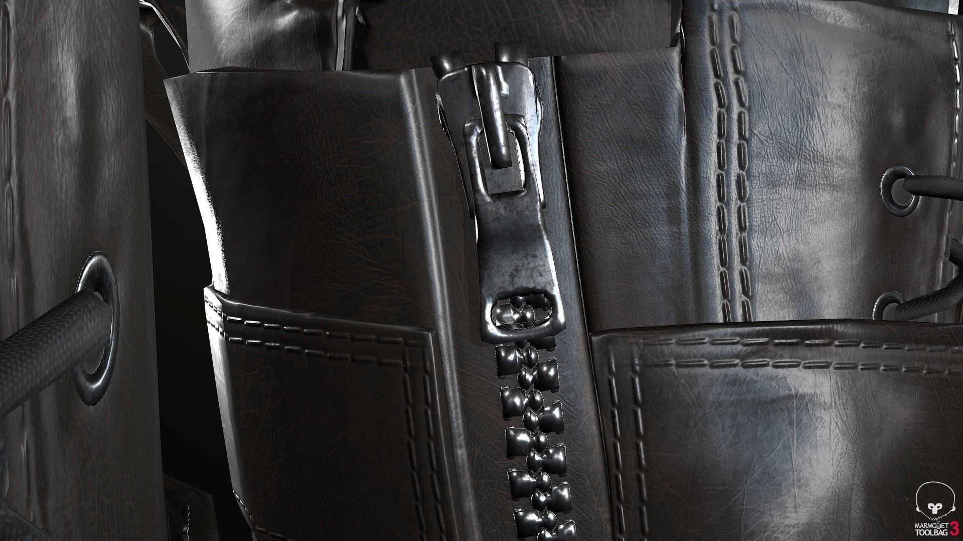 Female Ninja Outfit 2  Low-poly 3D model_55