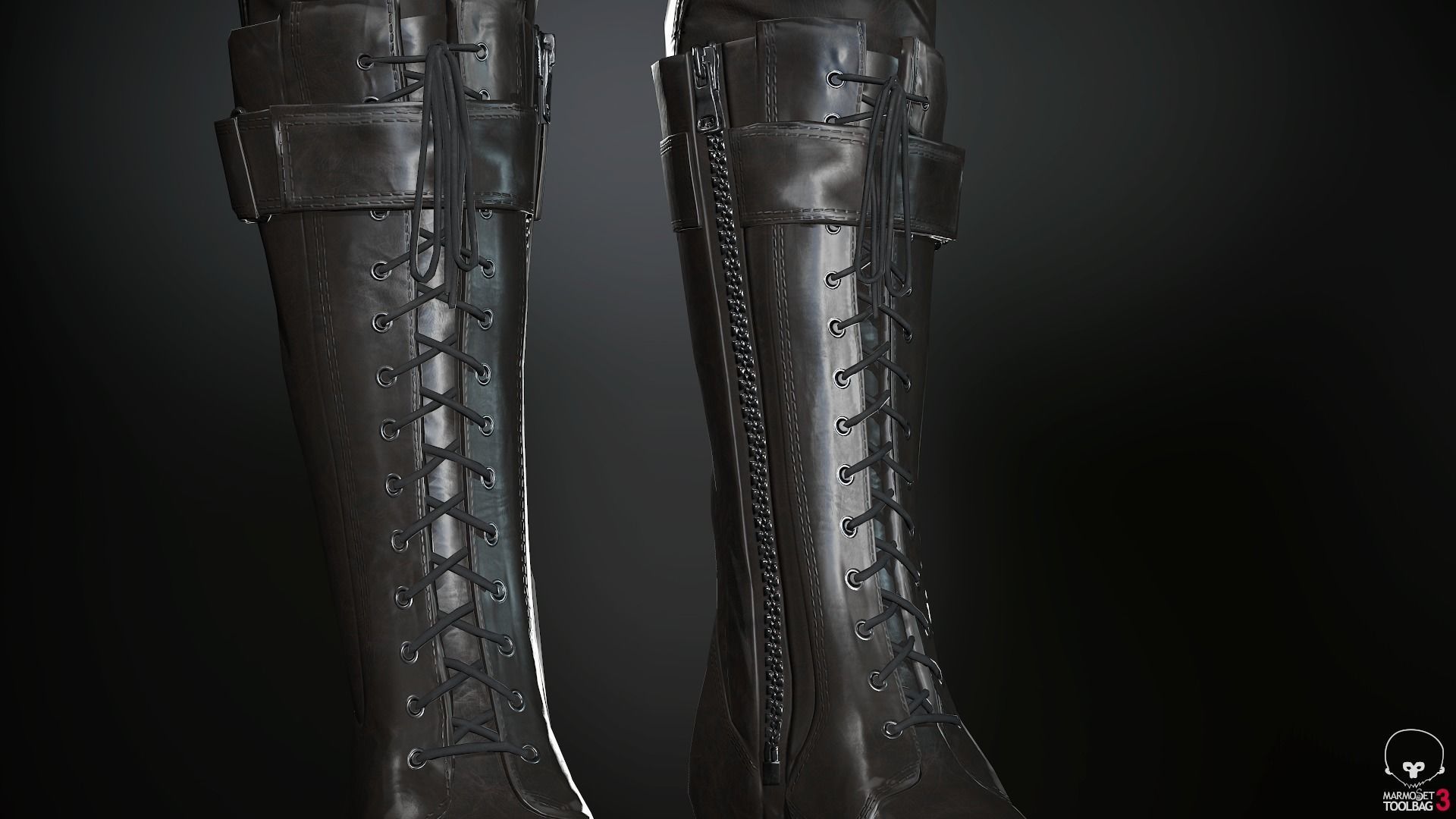 Female Ninja Outfit 2  Low-poly 3D model_51