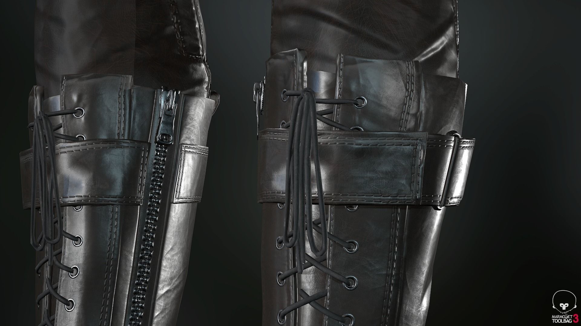 Female Ninja Outfit 2  Low-poly 3D model_53