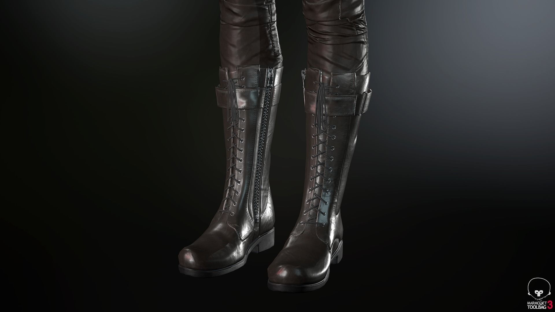 Female Ninja Outfit 2  Low-poly 3D model_40