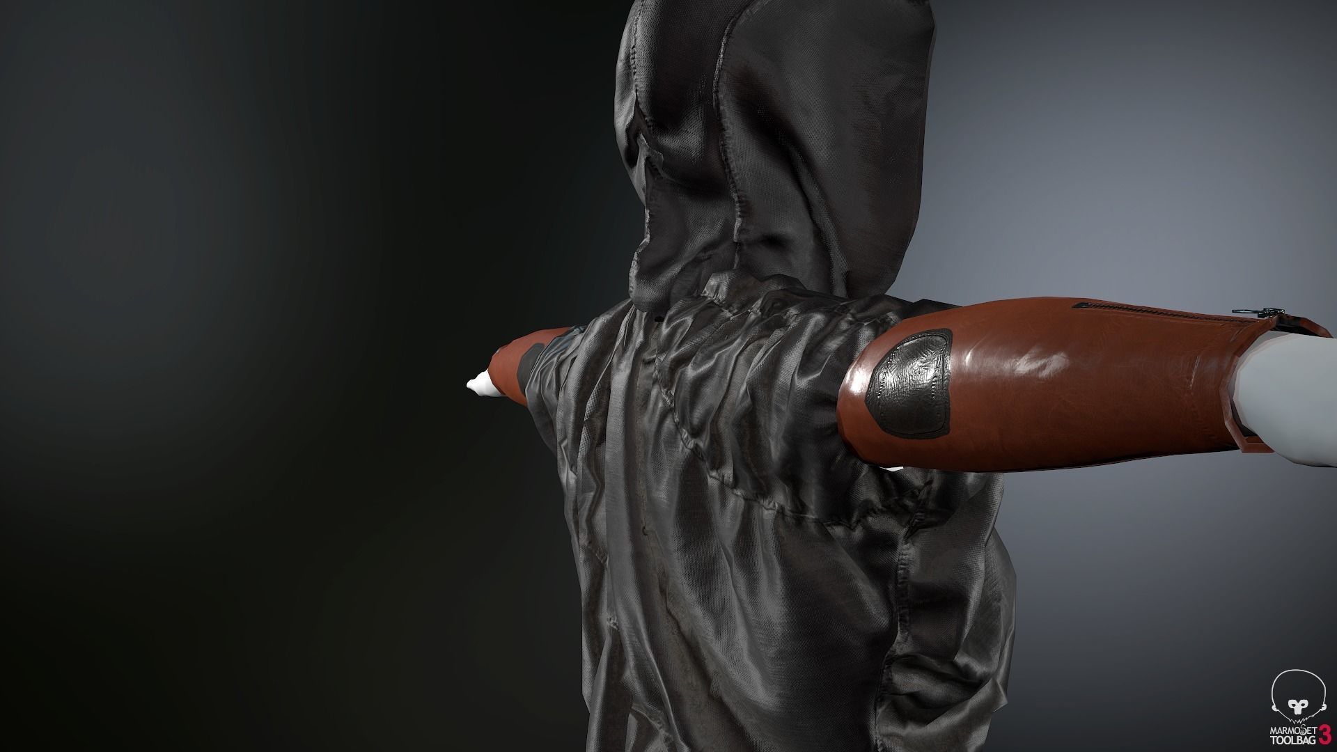 Female Ninja Outfit 2  Low-poly 3D model_10