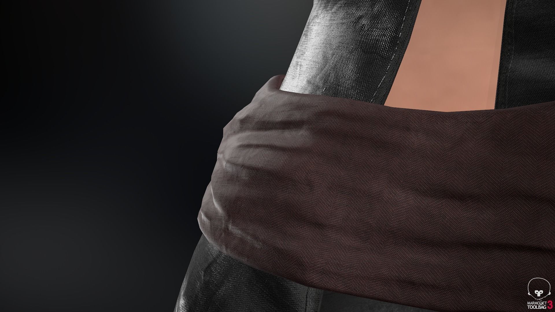 Female Ninja Outfit 1 Low-poly 3D model_27