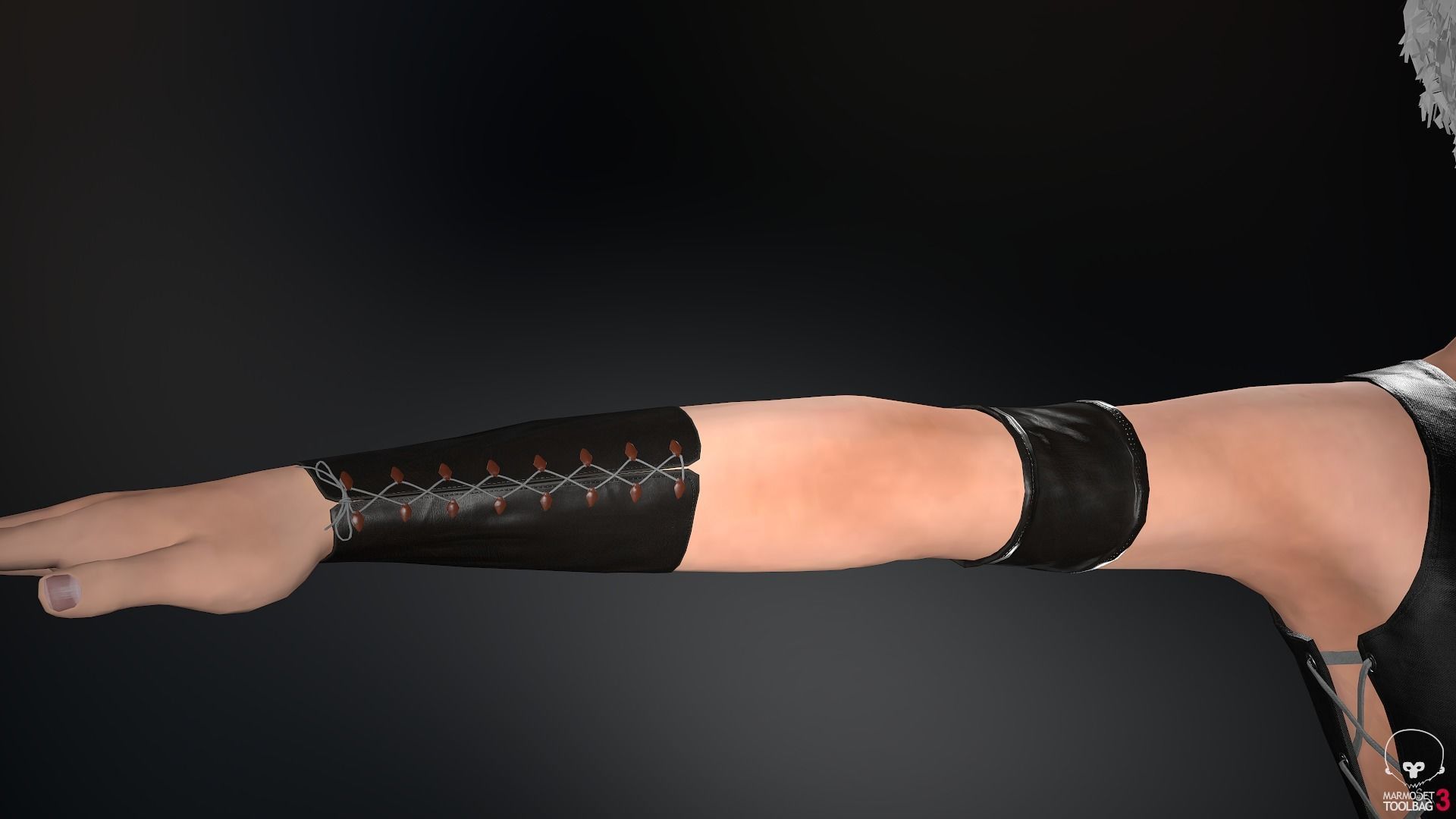 Female Ninja Outfit 1 Low-poly 3D model_17