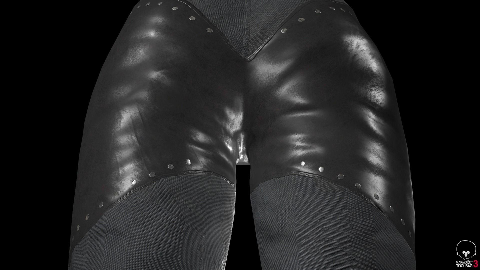 Female Ninja Outfit 1 Low-poly 3D model_33