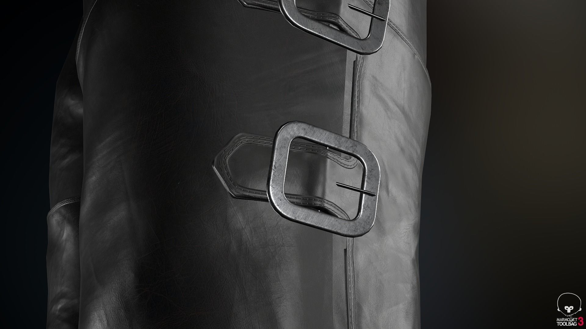 Female Ninja Outfit 1 Low-poly 3D model_46