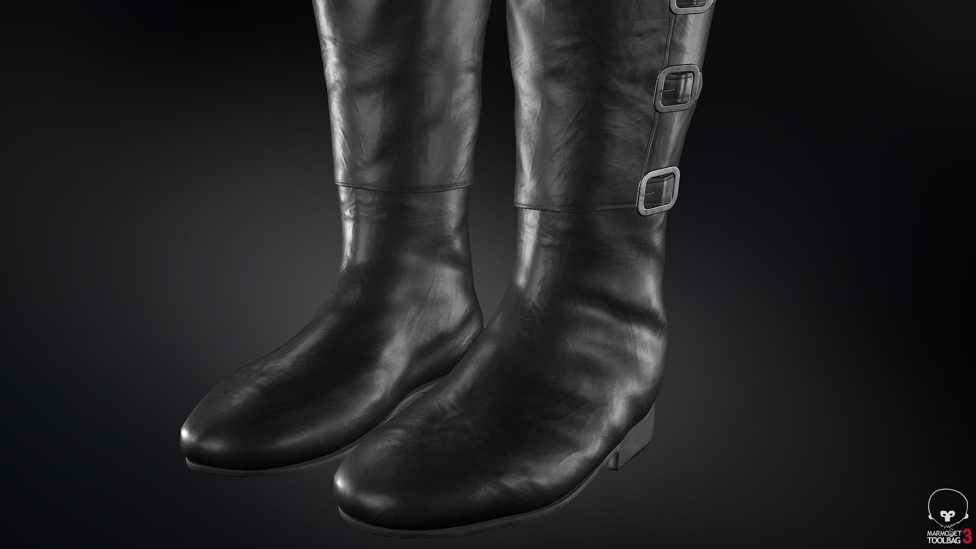 Female Ninja Outfit 1 Low-poly 3D model_49