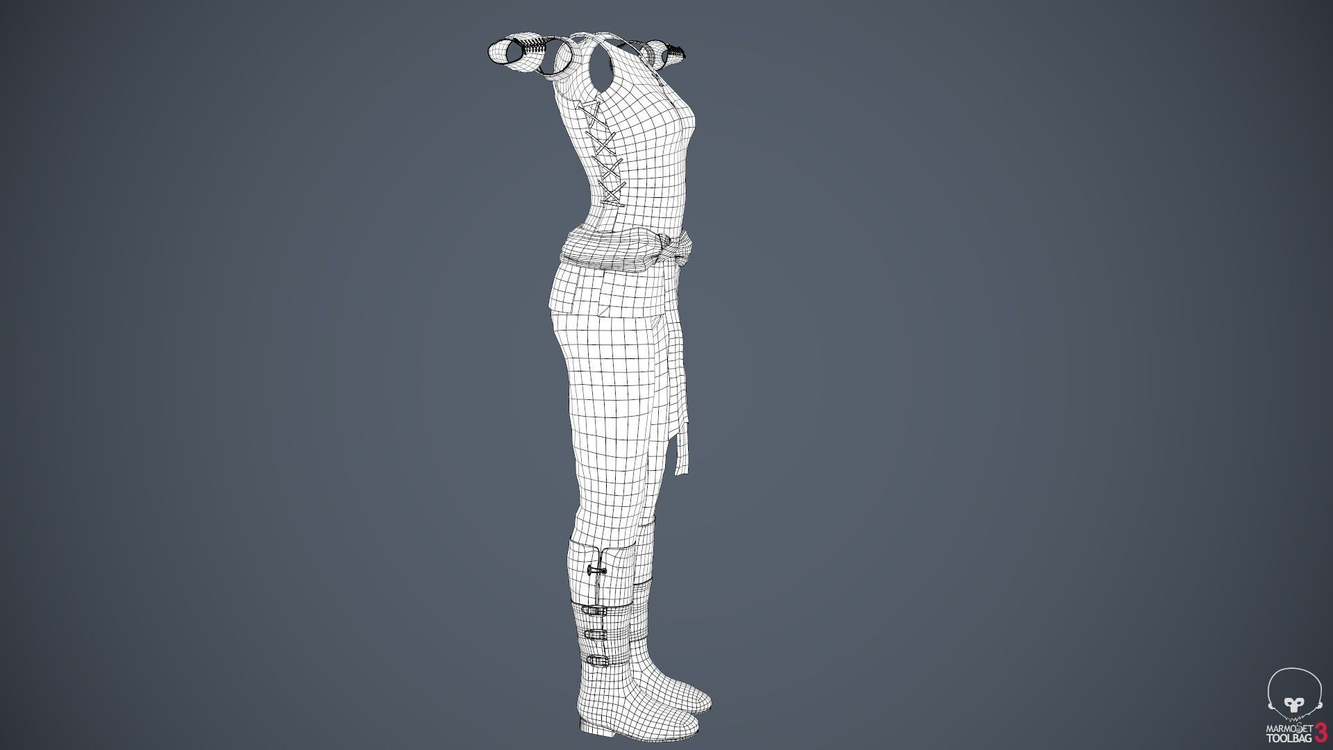 Female Ninja Outfit 1 Low-poly 3D model_58