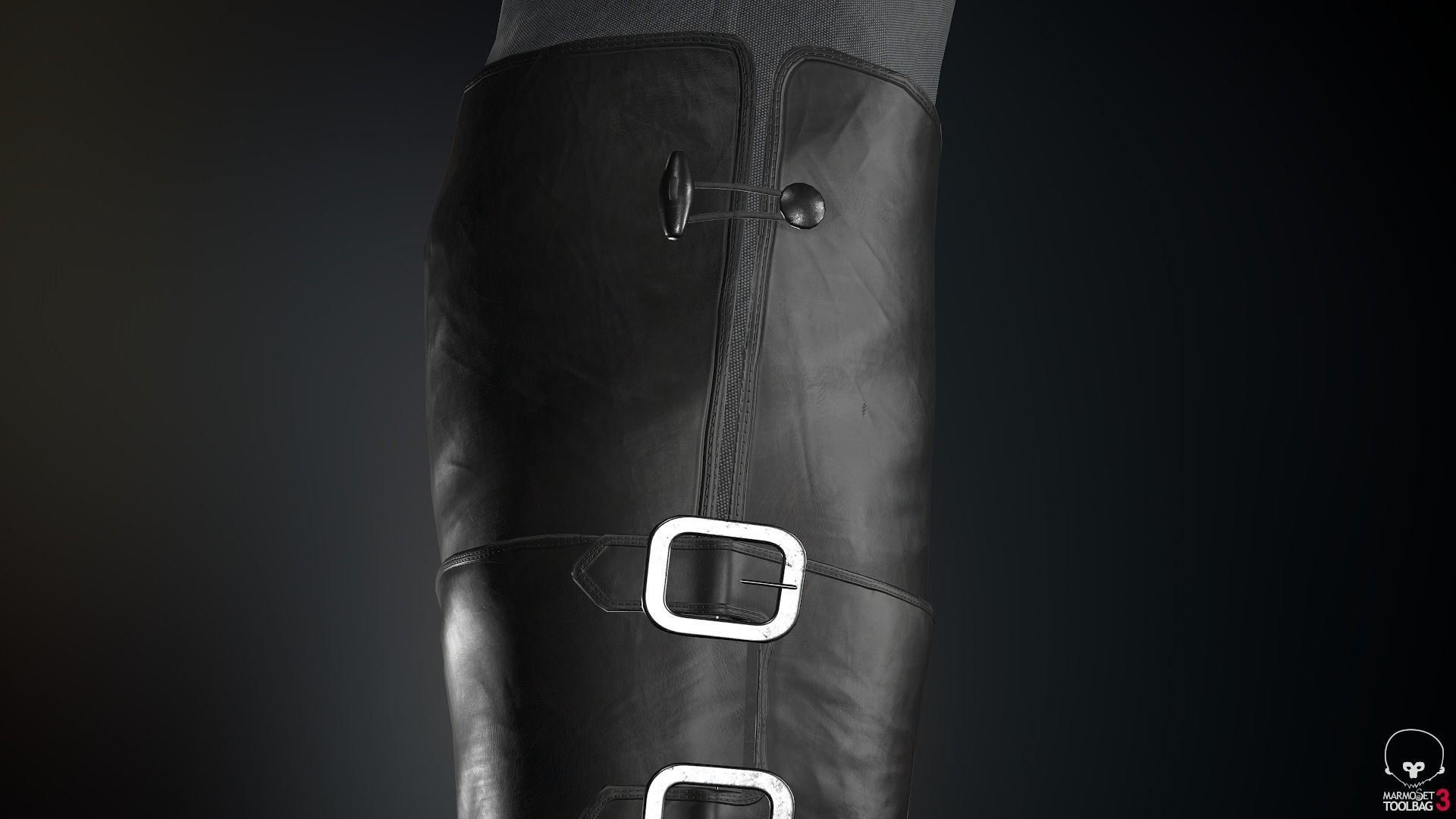 Female Ninja Outfit 1 Low-poly 3D model_41