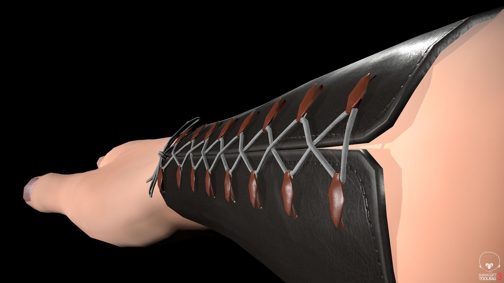 Female Ninja Outfit 1 Low-poly 3D model_20