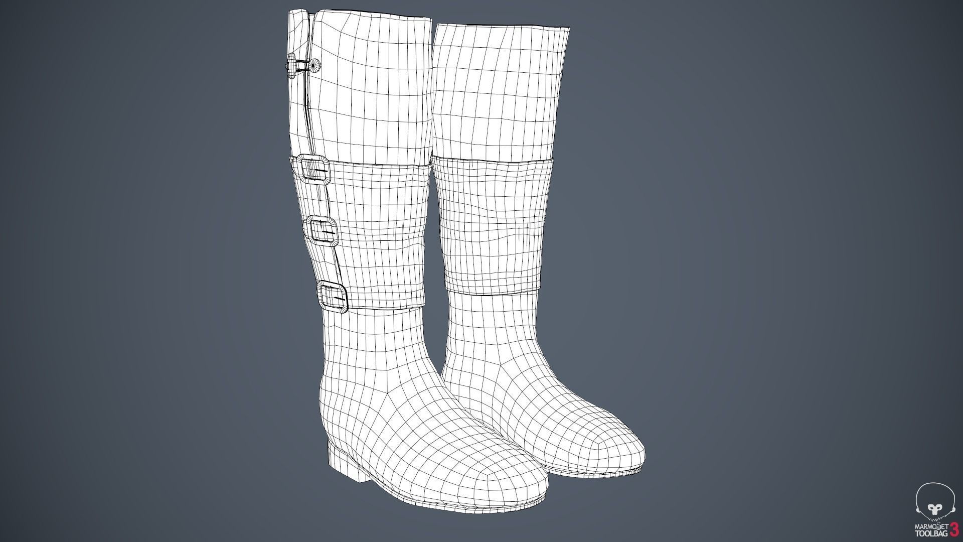 Female Ninja Outfit 1 Low-poly 3D model_69