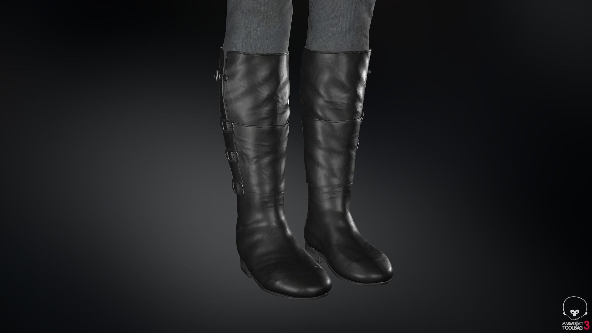 Female Ninja Outfit 1 Low-poly 3D model_37