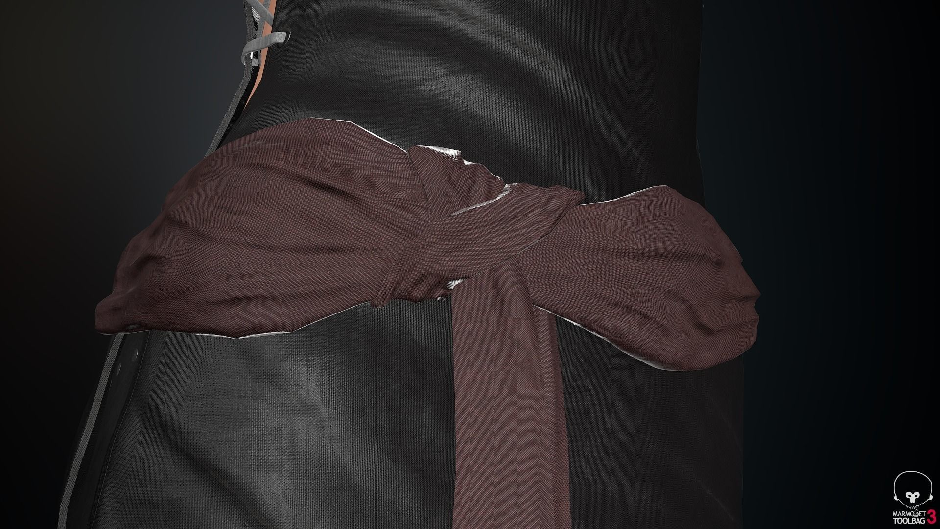 Female Ninja Outfit 1 Low-poly 3D model_24