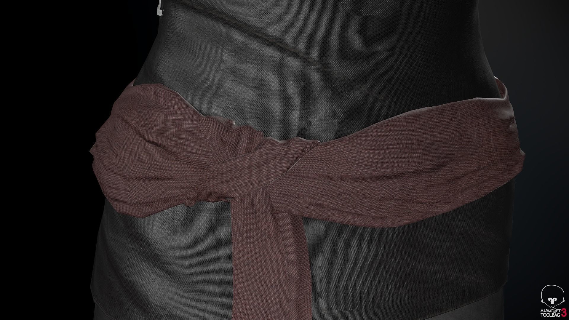 Female Ninja Outfit 1 Low-poly 3D model_28