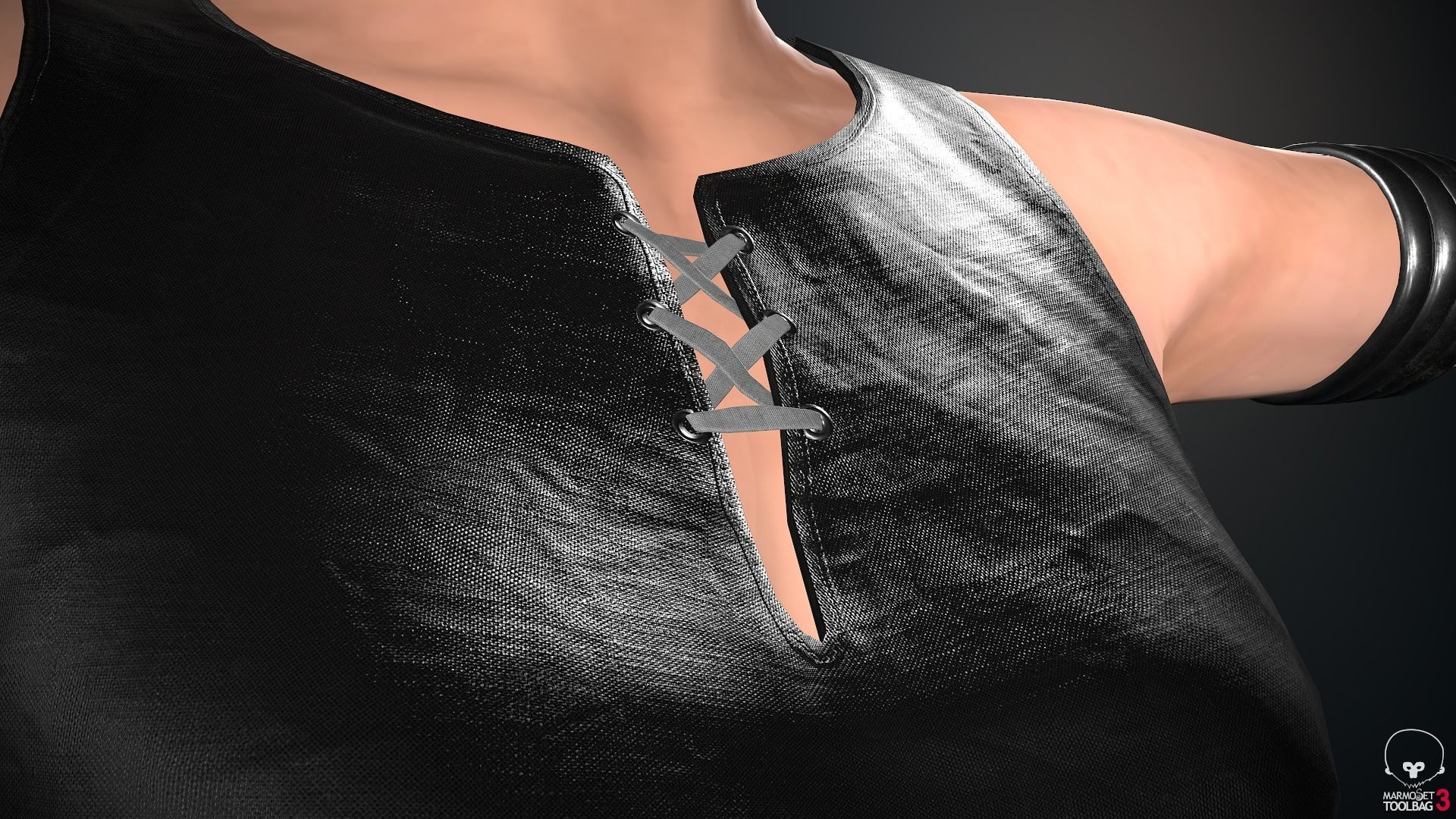 Female Ninja Outfit 1 Low-poly 3D model_16