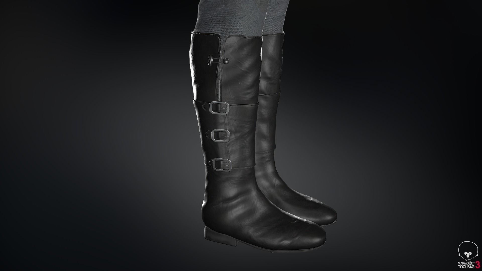 Female Ninja Outfit 1 Low-poly 3D model_38