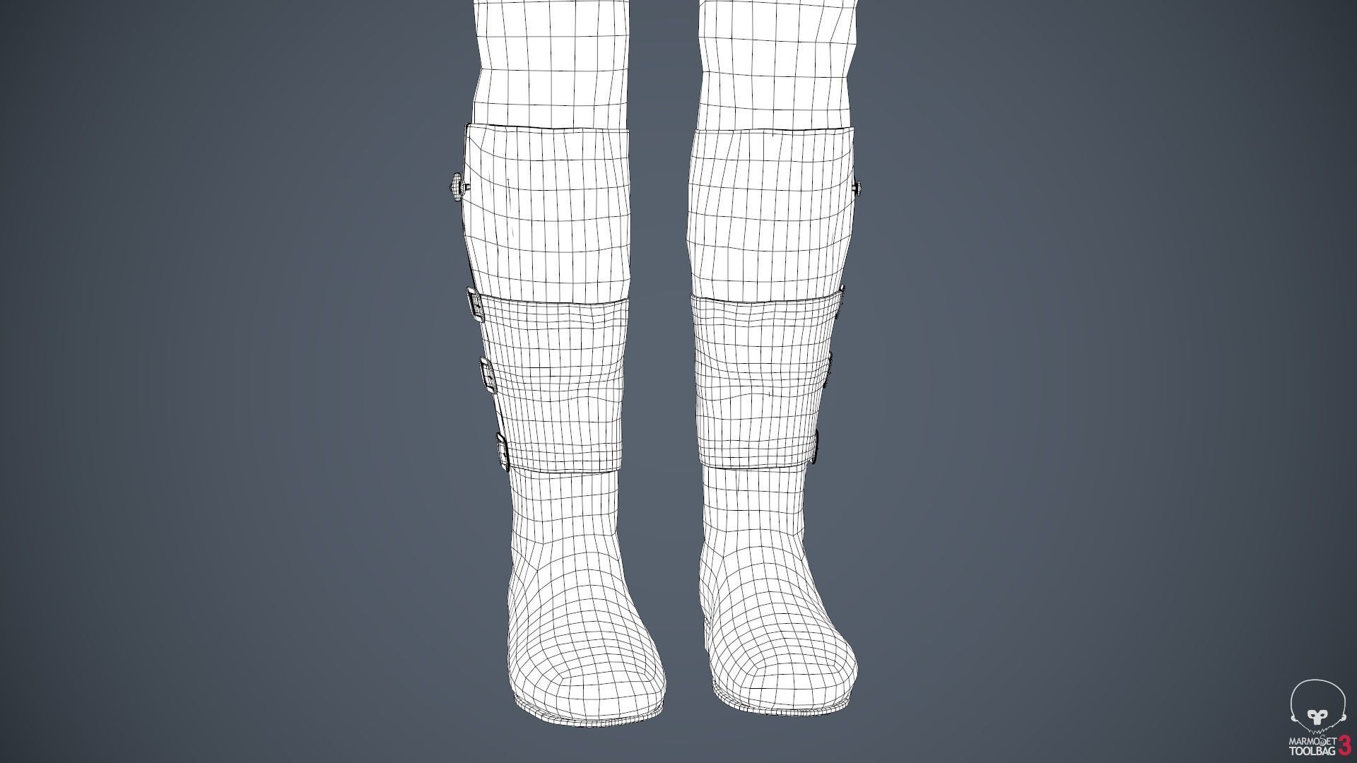 Female Ninja Outfit 1 Low-poly 3D model_65