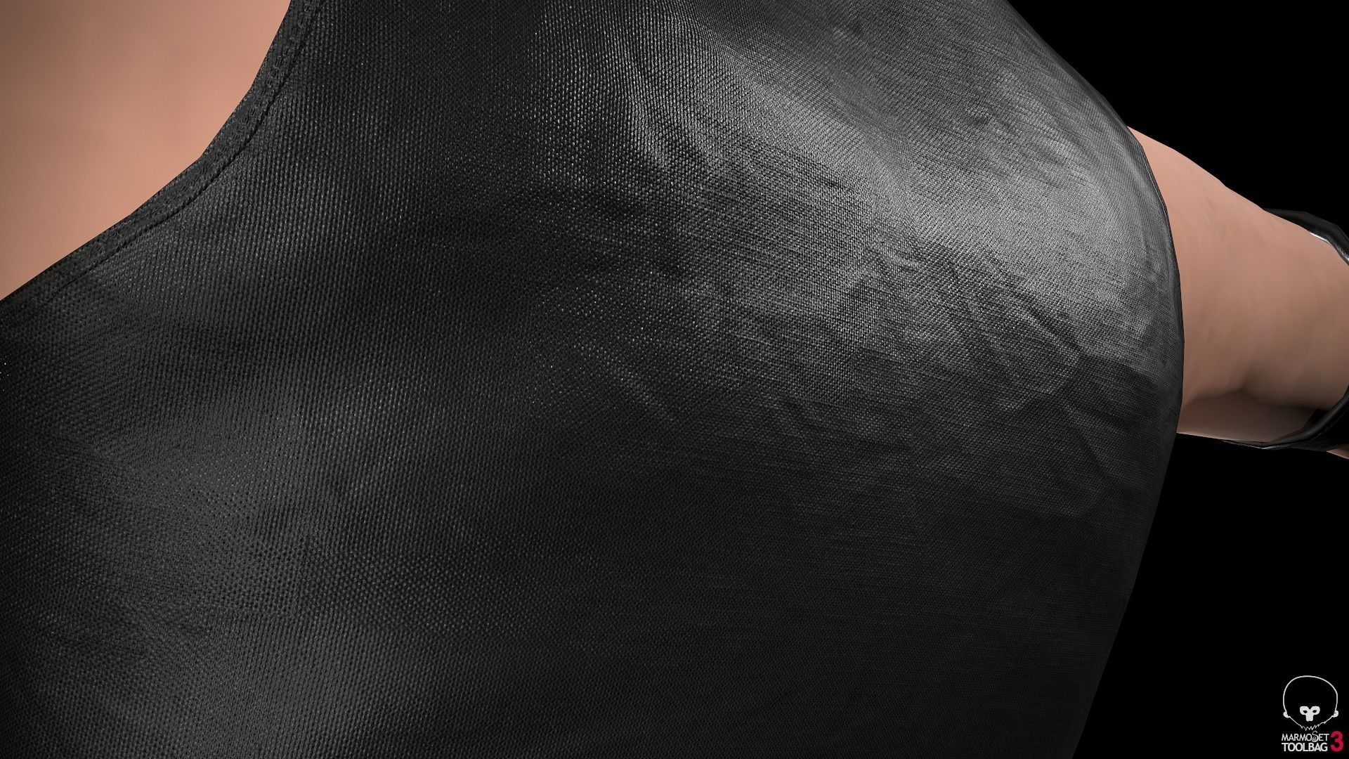 Female Ninja Outfit 1 Low-poly 3D model_14