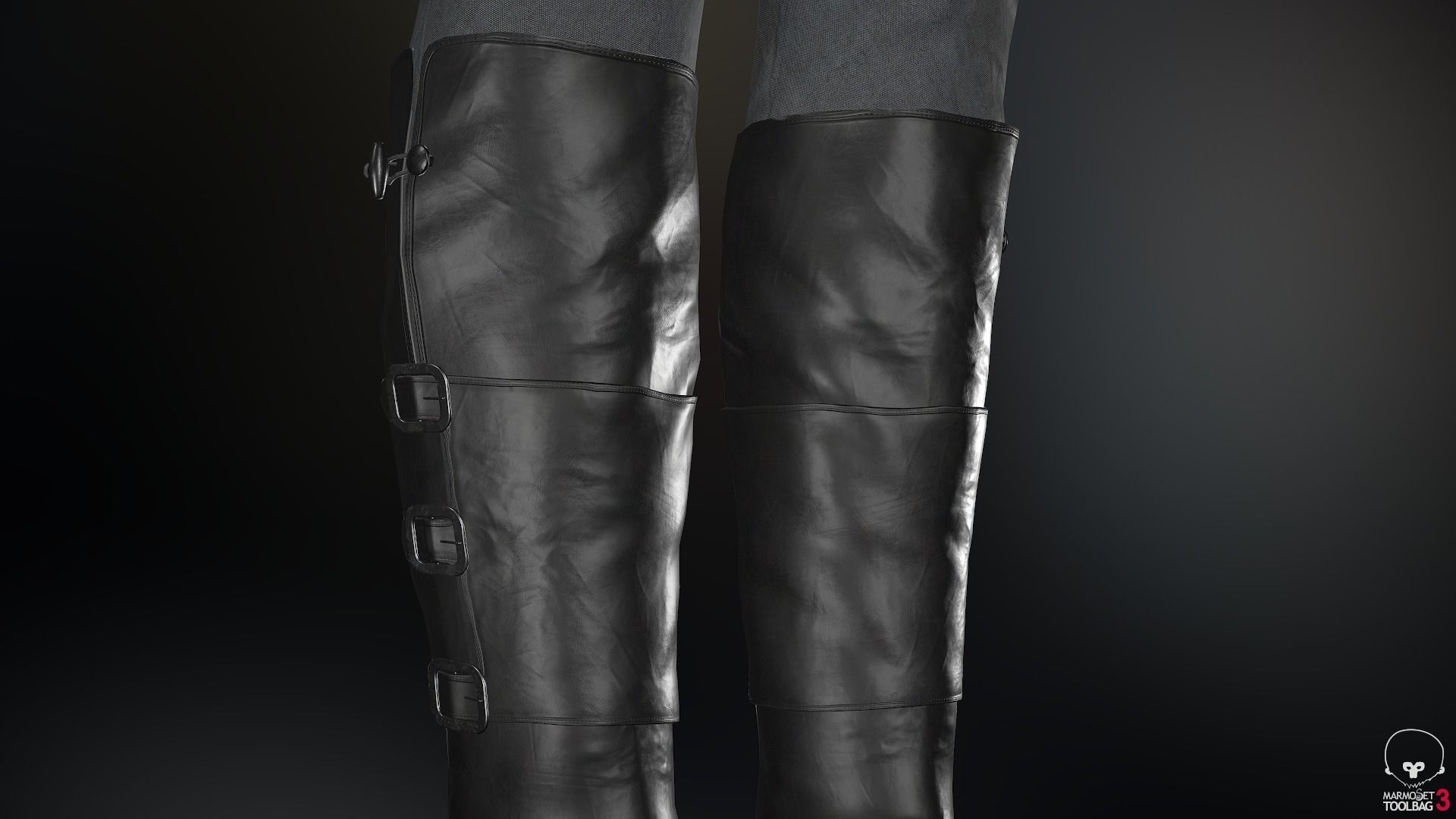 Female Ninja Outfit 1 Low-poly 3D model_39