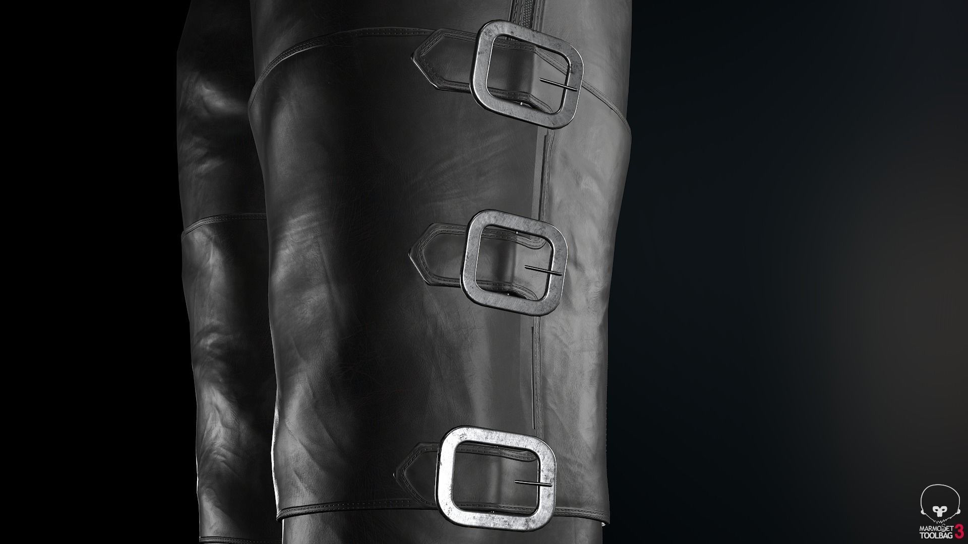 Female Ninja Outfit 1 Low-poly 3D model_45