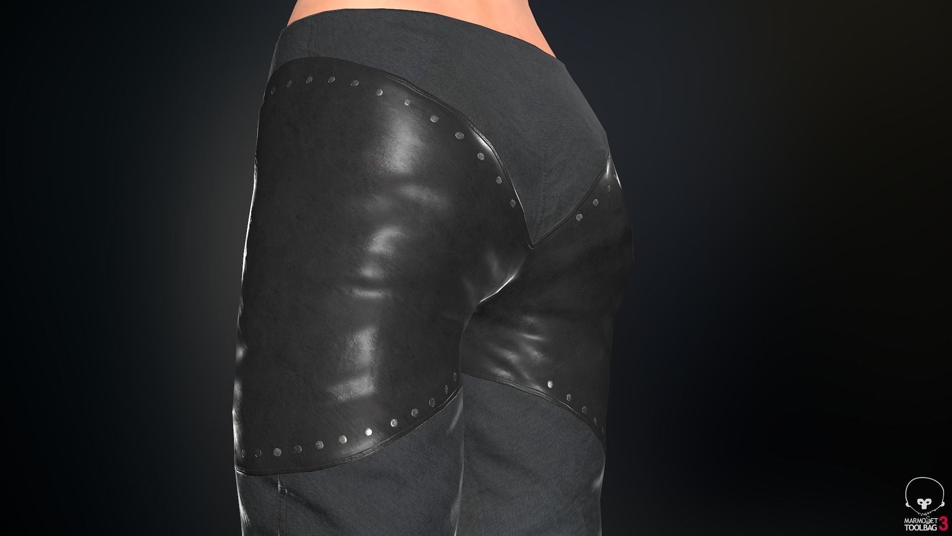 Female Ninja Outfit 1 Low-poly 3D model_31