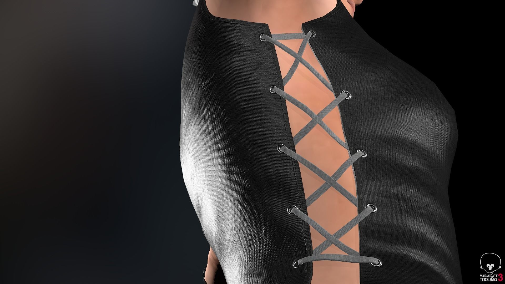 Female Ninja Outfit 1 Low-poly 3D model_12