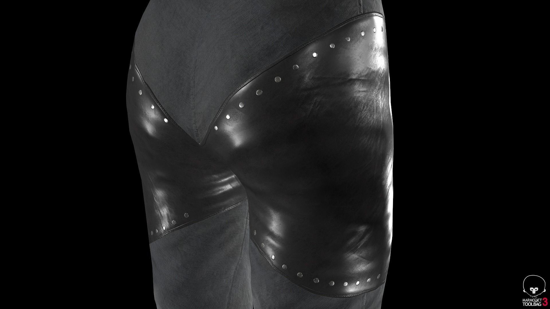 Female Ninja Outfit 1 Low-poly 3D model_30