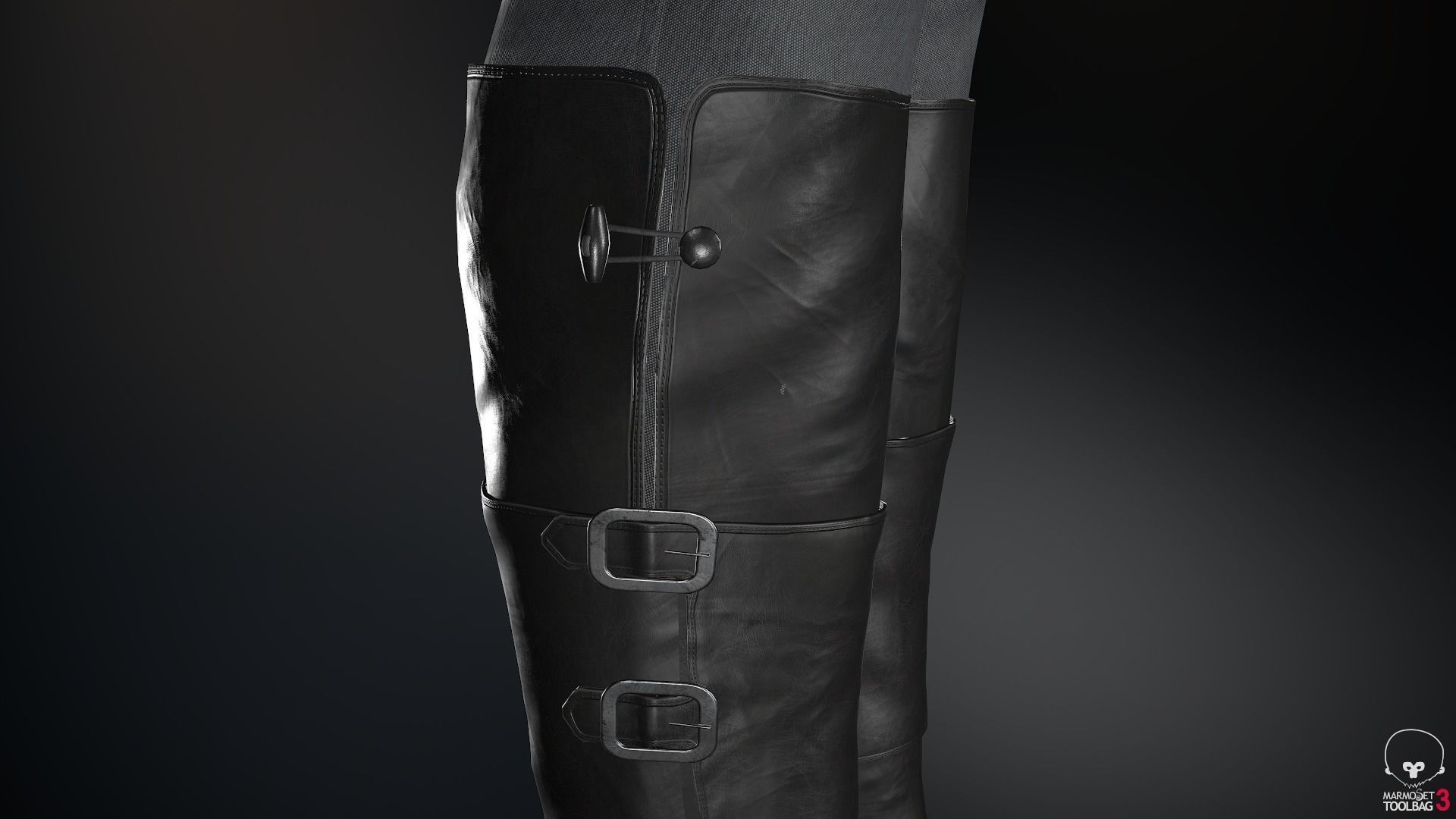 Female Ninja Outfit 1 Low-poly 3D model_40