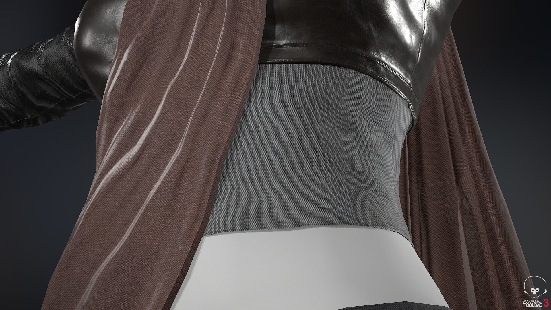 Female Ninja Outfit 3 Low-poly 3D model_22