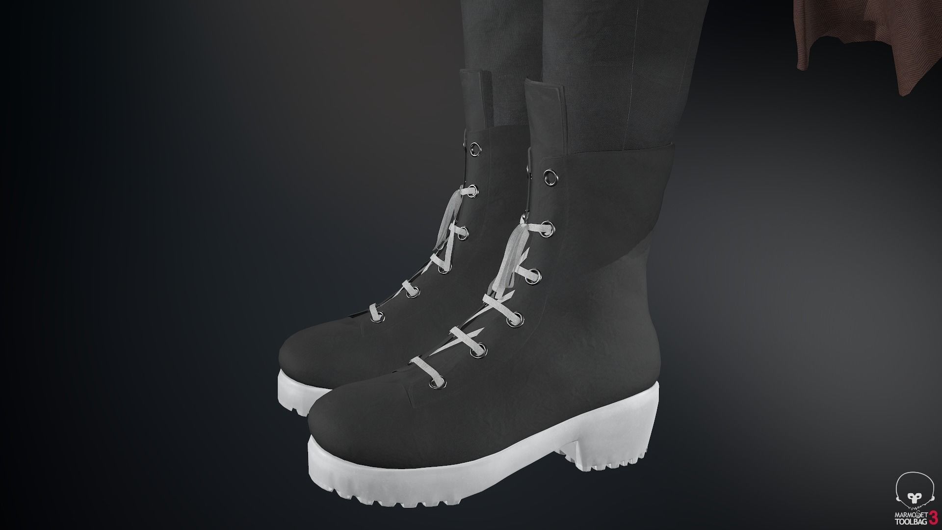 Female Ninja Outfit 3 Low-poly 3D model_46