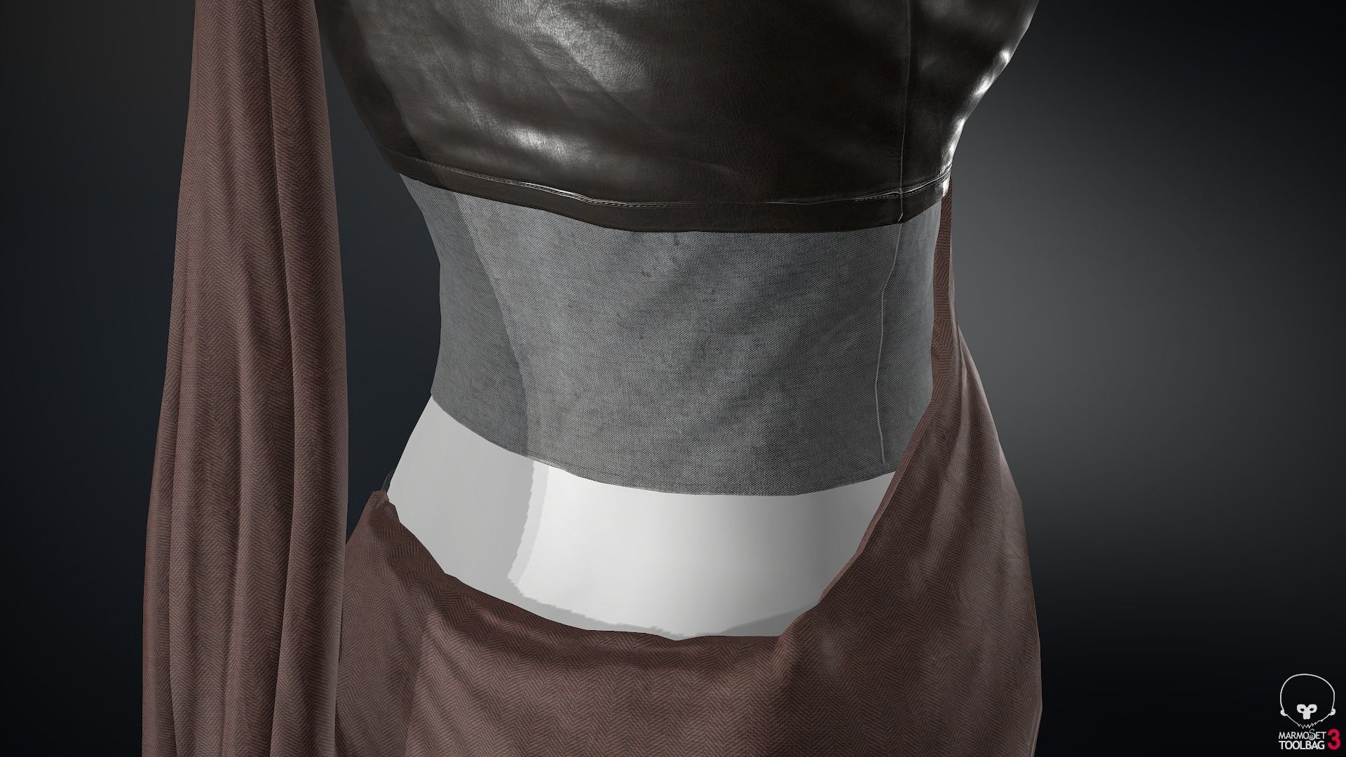 Female Ninja Outfit 3 Low-poly 3D model_24