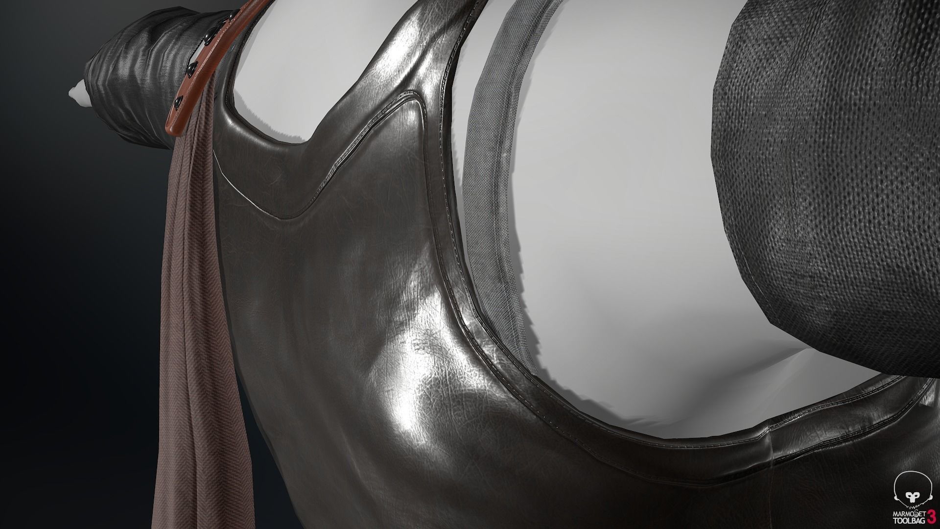 Female Ninja Outfit 3 Low-poly 3D model_33