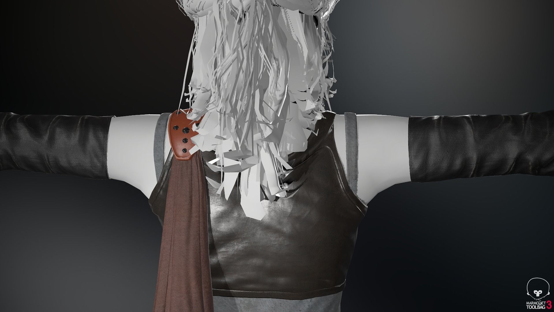 Female Ninja Outfit 3 Low-poly 3D model_30