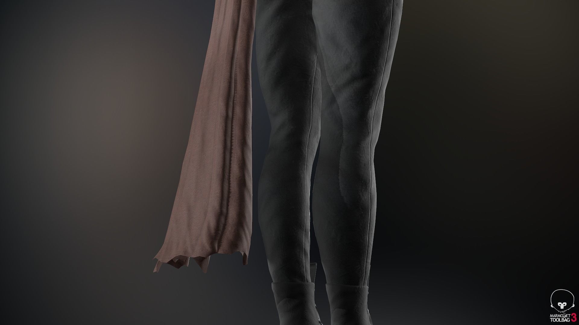 Female Ninja Outfit 3 Low-poly 3D model_42