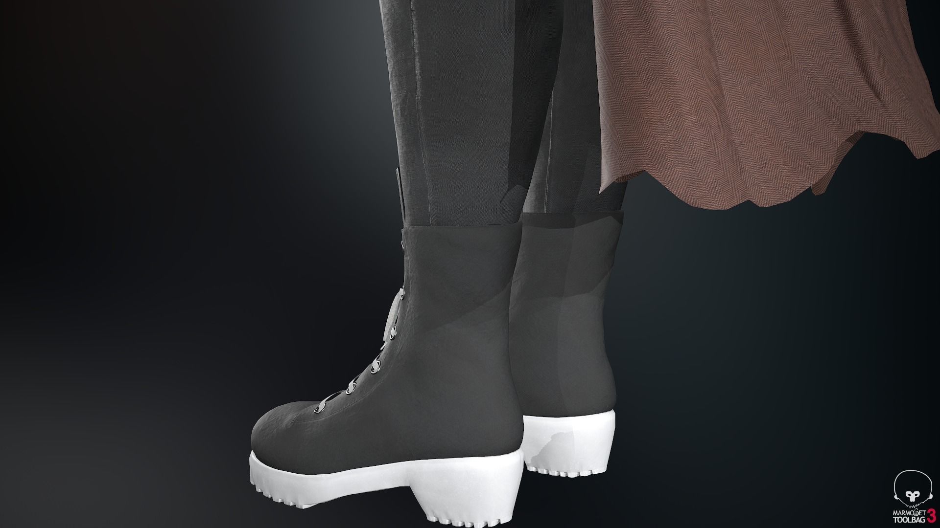 Female Ninja Outfit 3 Low-poly 3D model_47