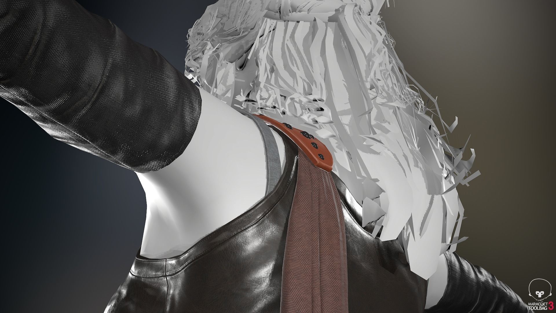 Female Ninja Outfit 3 Low-poly 3D model_20