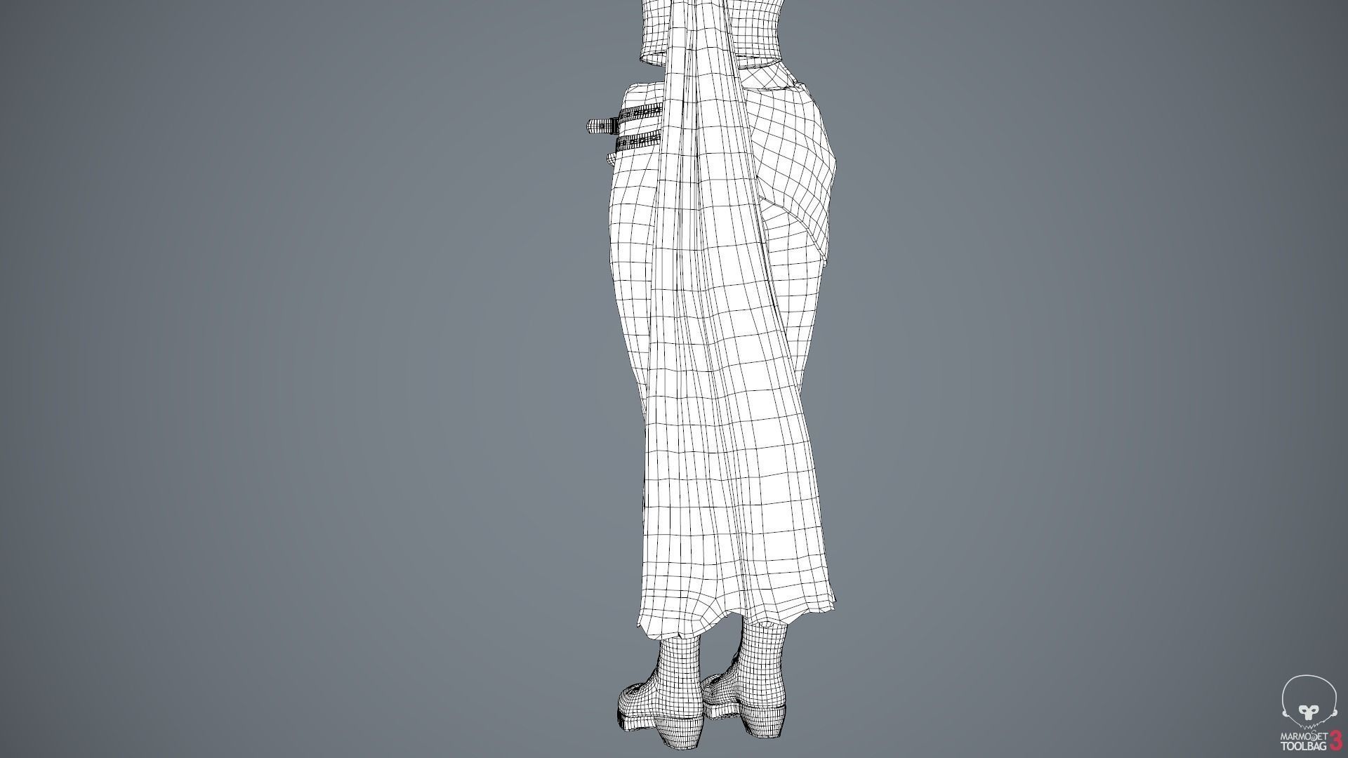 Female Ninja Outfit 3 Low-poly 3D model_67