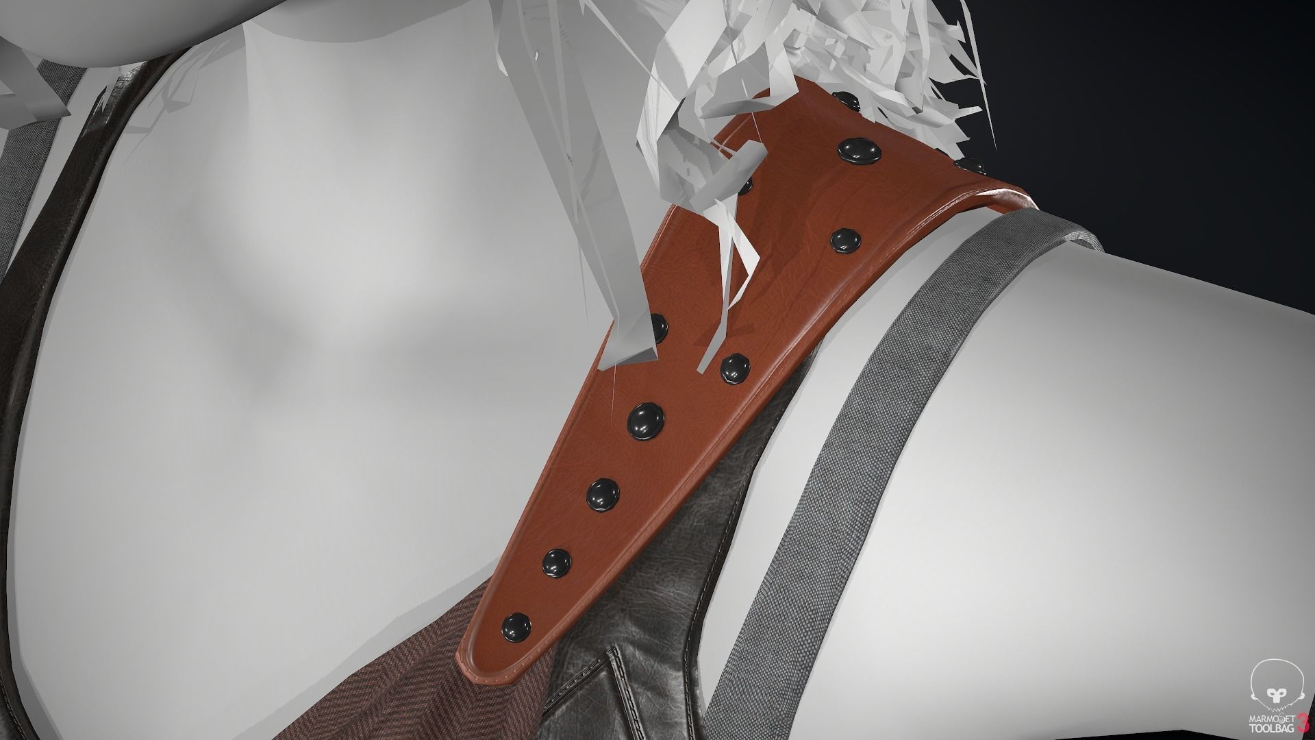 Female Ninja Outfit 3 Low-poly 3D model_16