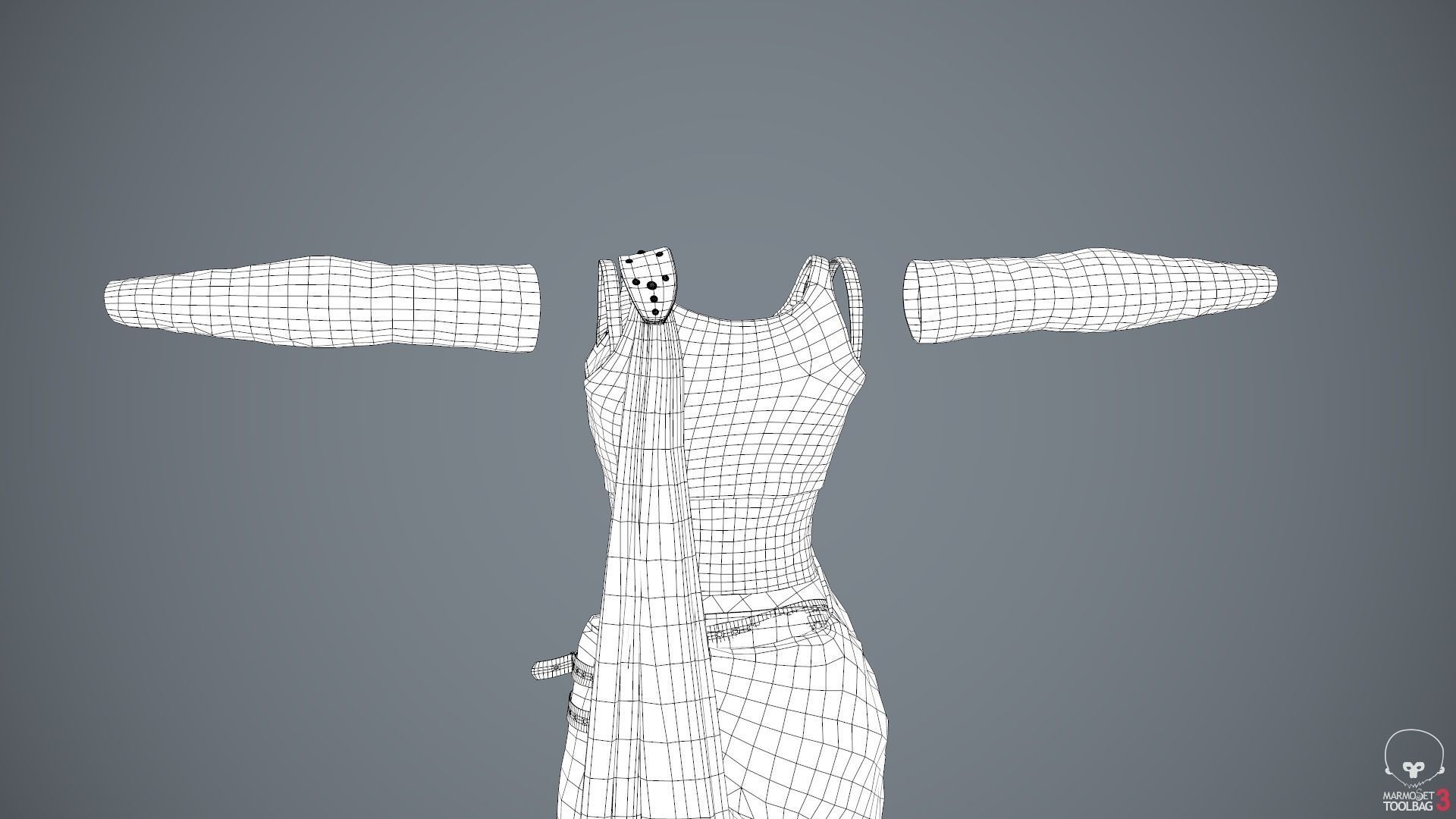 Female Ninja Outfit 3 Low-poly 3D model_66