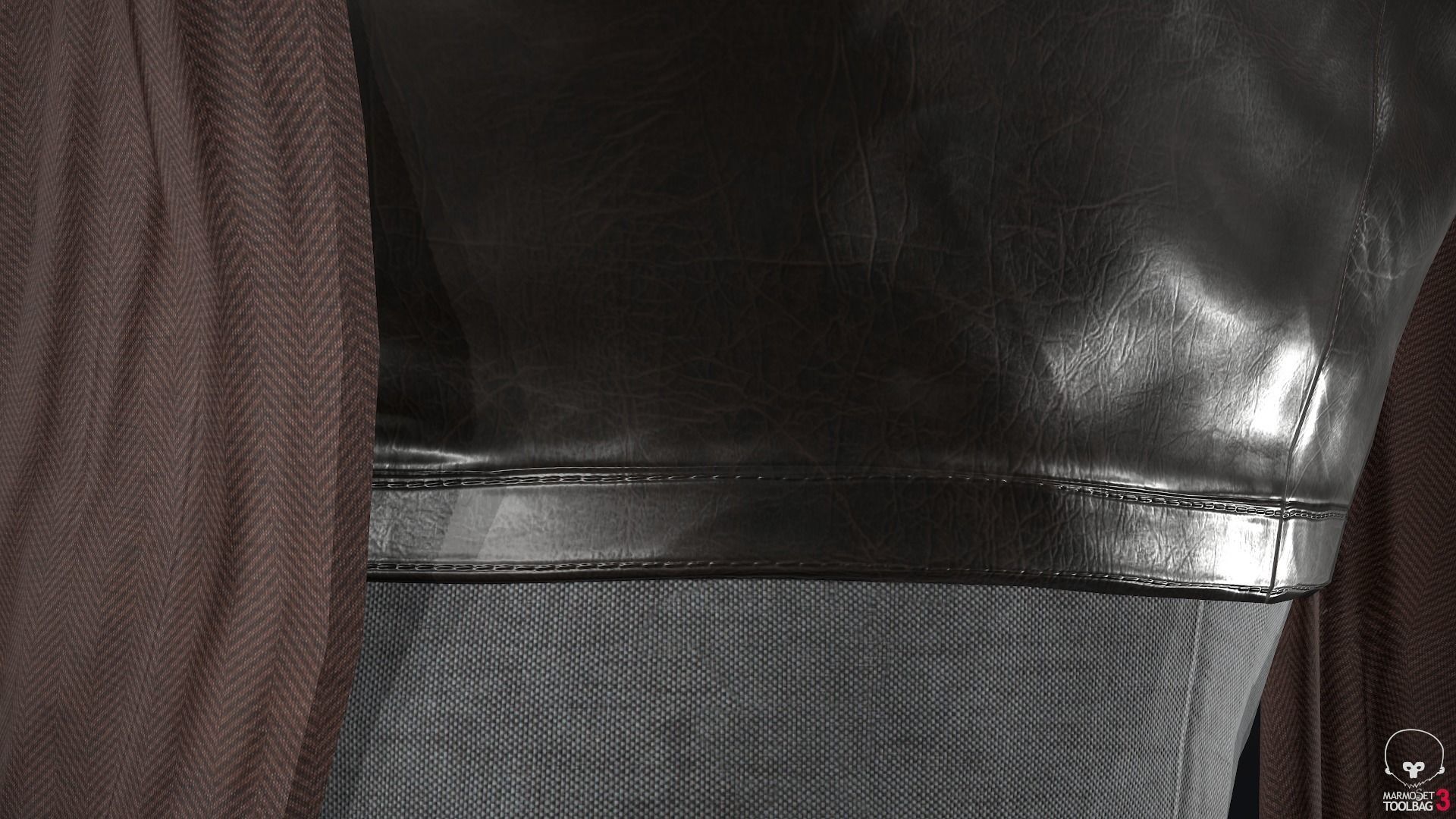 Female Ninja Outfit 3 Low-poly 3D model_15