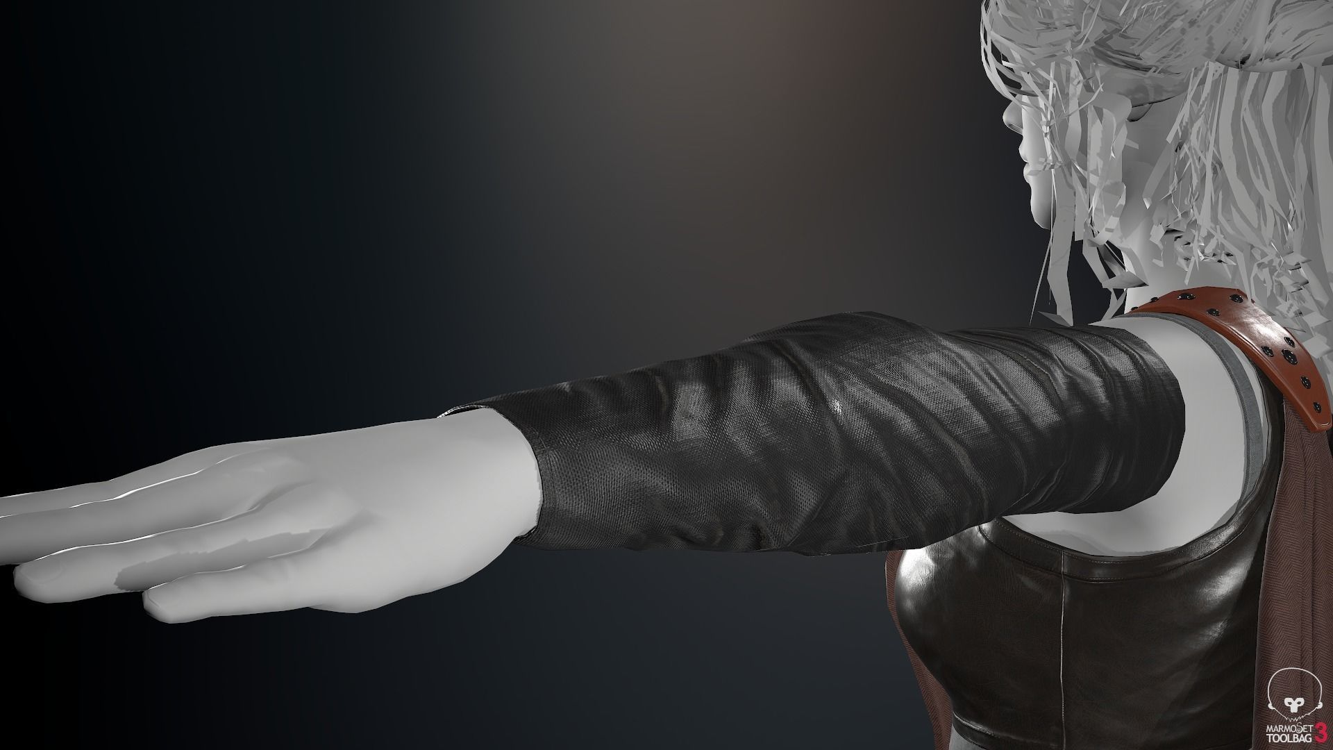 Female Ninja Outfit 3 Low-poly 3D model_29