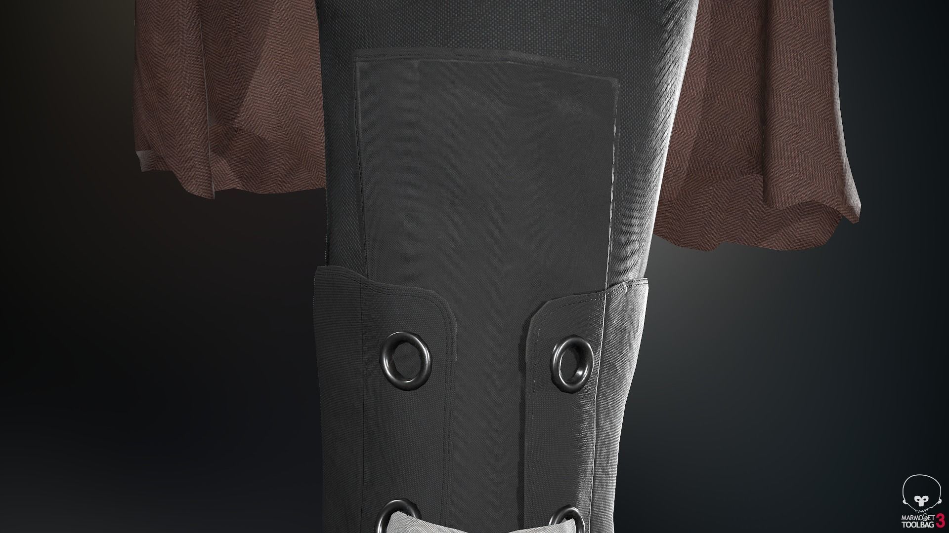 Female Ninja Outfit 3 Low-poly 3D model_51