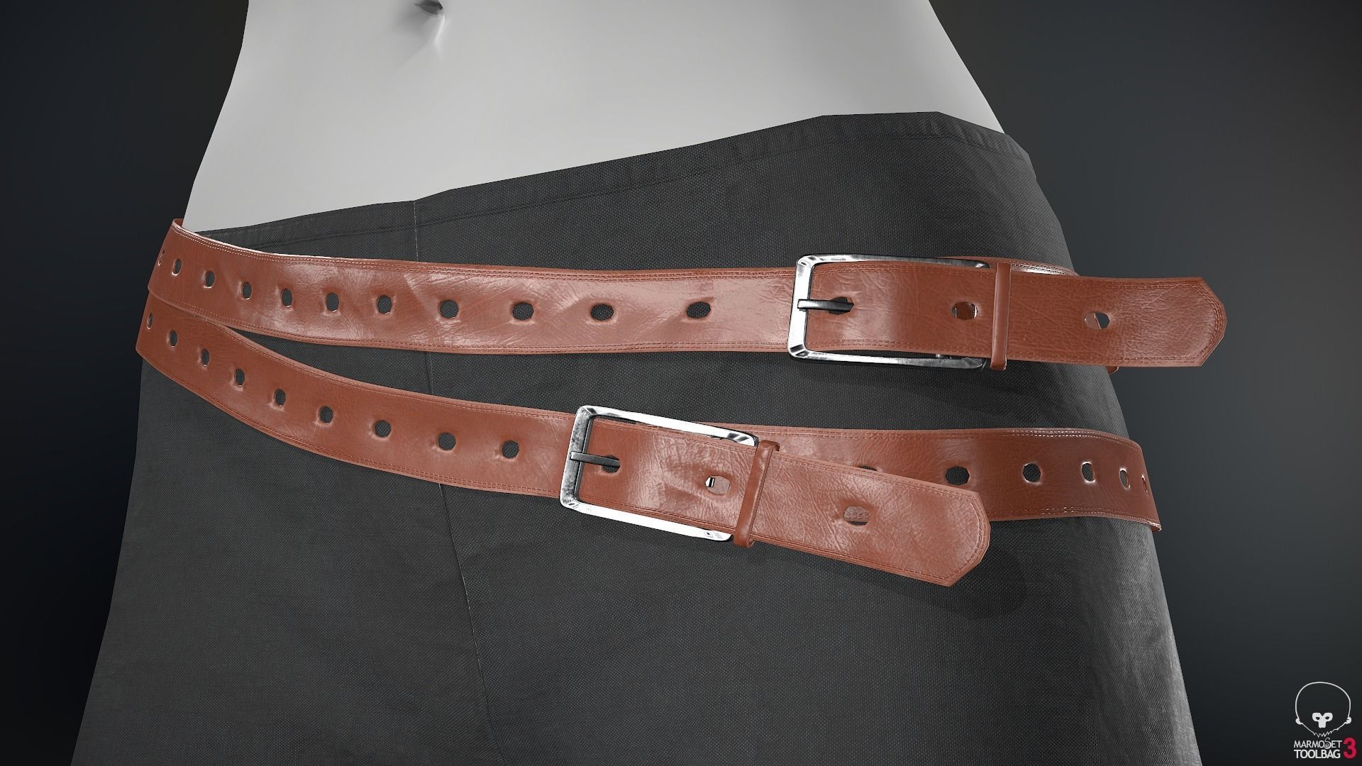 Female Ninja Outfit 3 Low-poly 3D model_36