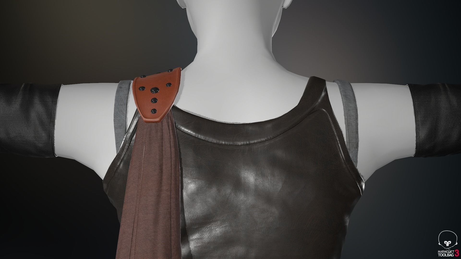 Female Ninja Outfit 3 Low-poly 3D model_31