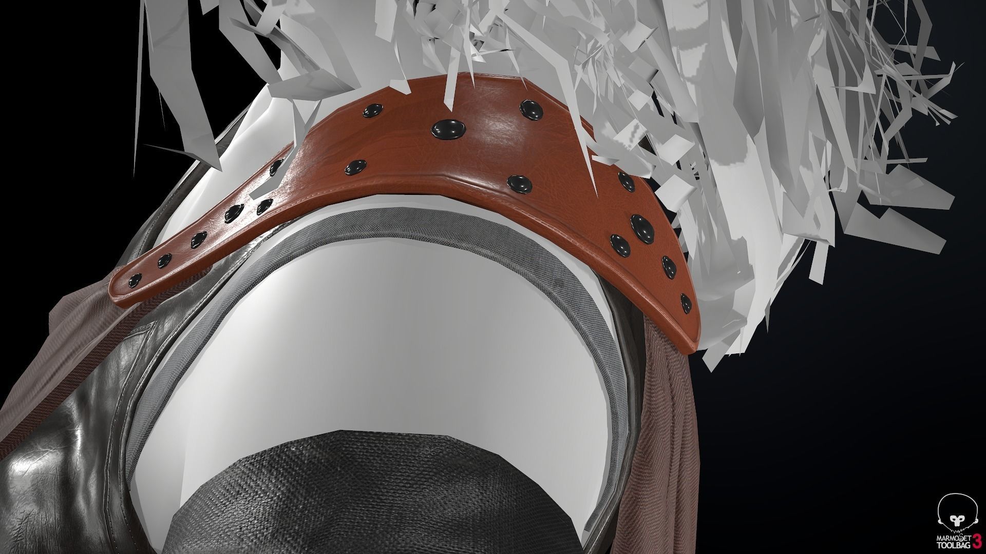 Female Ninja Outfit 3 Low-poly 3D model_17