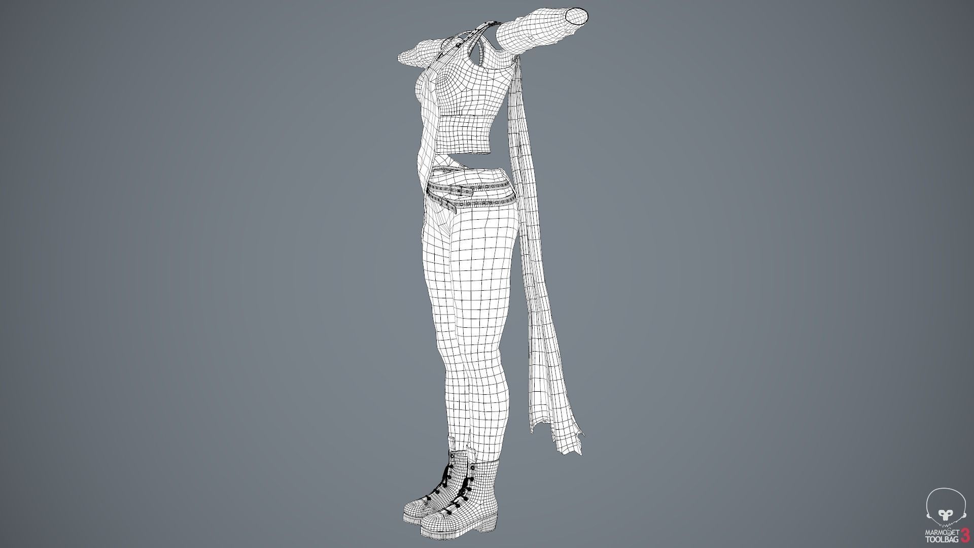 Female Ninja Outfit 3 Low-poly 3D model_62